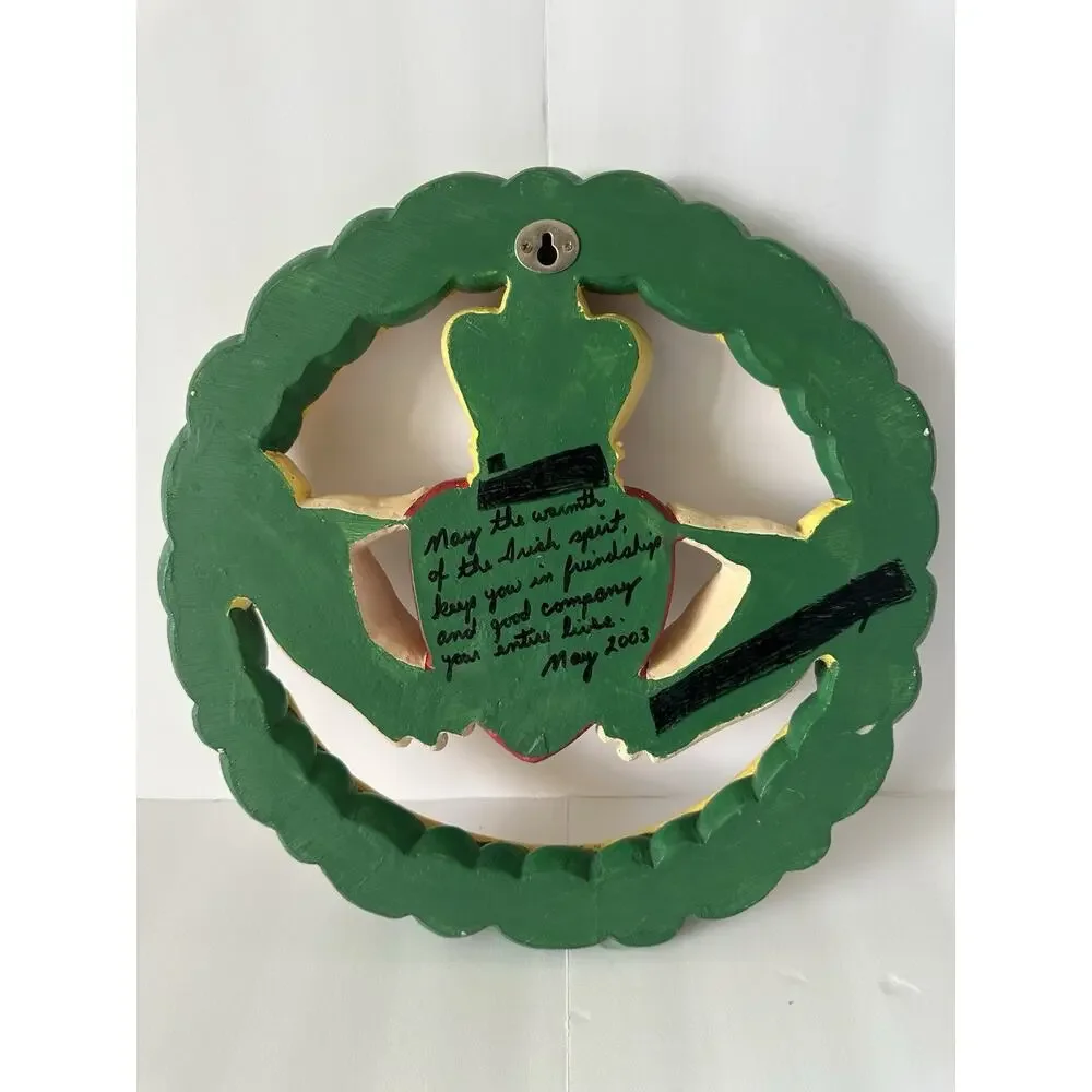 Large Irish Claddagh Wall Plaque Love Friendship Loyalty Heart Hands Crown 13”